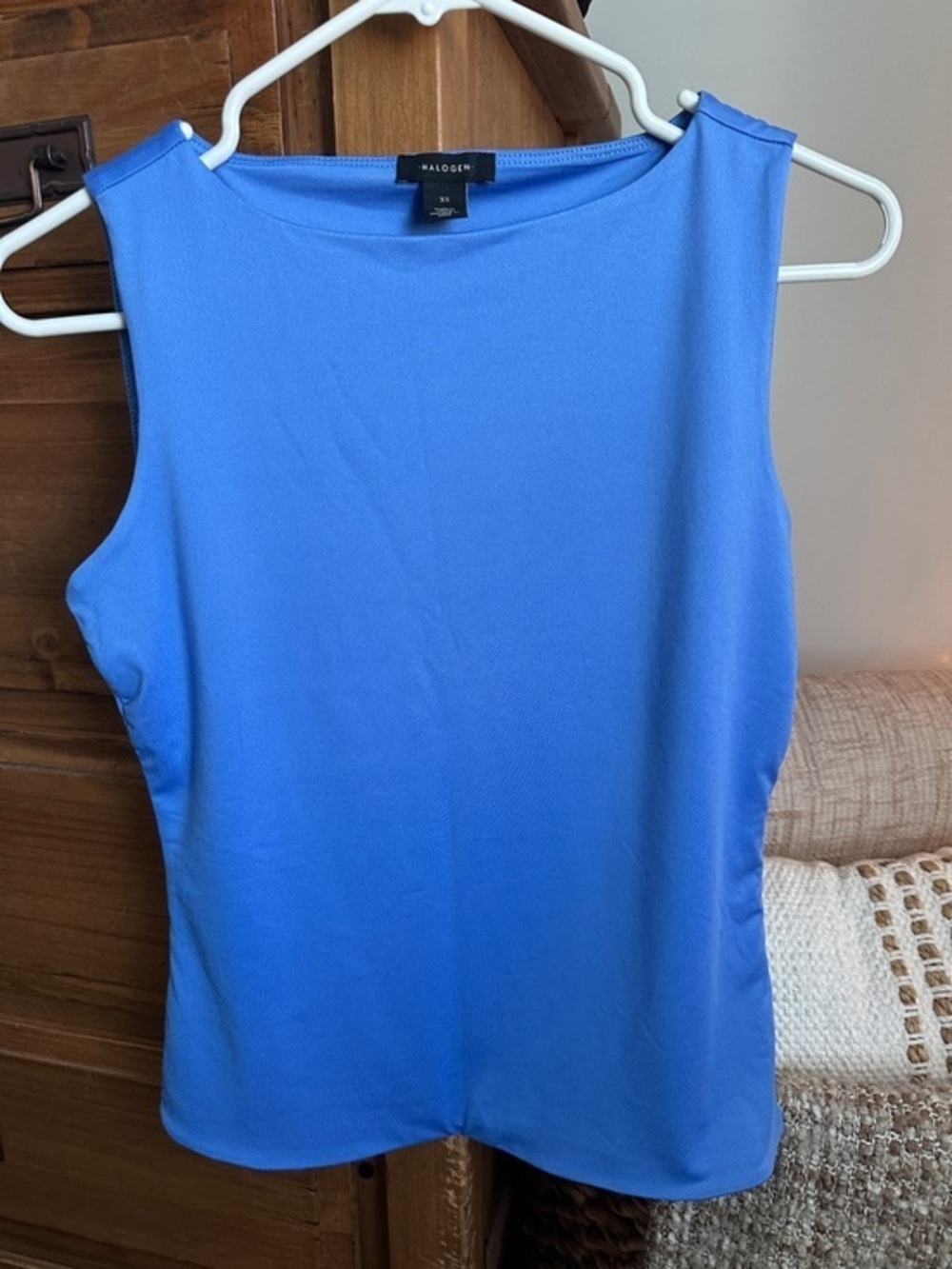 Halogen Blue Sleeveless Shell Tank